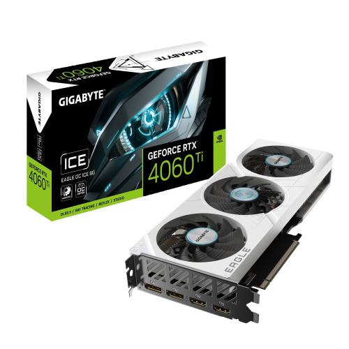 Gigabyte GV-N406TEAGLEOC ICE-8GD GeForce RTX 4060 Ti EAGLE OC ICE 8GB Graphics Card